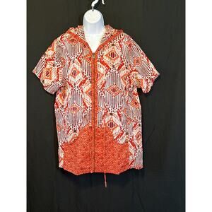 OLEG CASSINI SPORT  Linen Gorpcore Utility Safari Streetwear Zip Hoodie Shirt XL